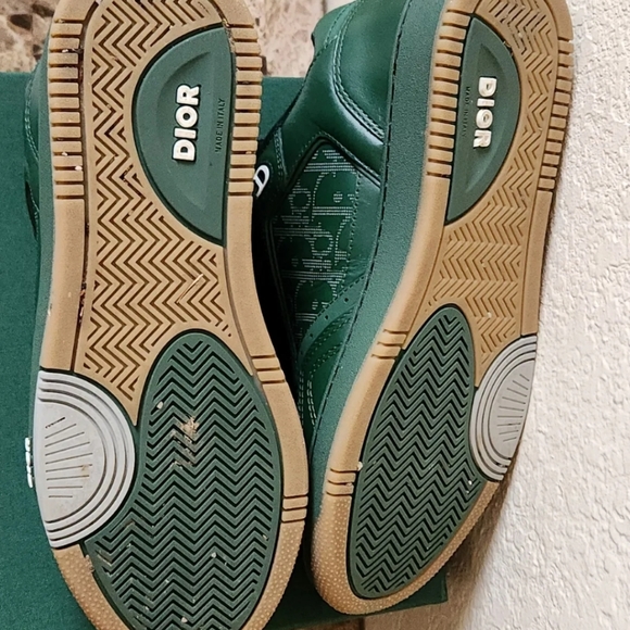 Dior mens world tour b27 size 40 green galaxy leather low top sneakers - Picture 6 of 8